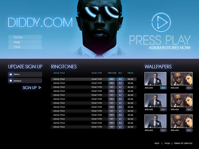 Diddy Mobile Site